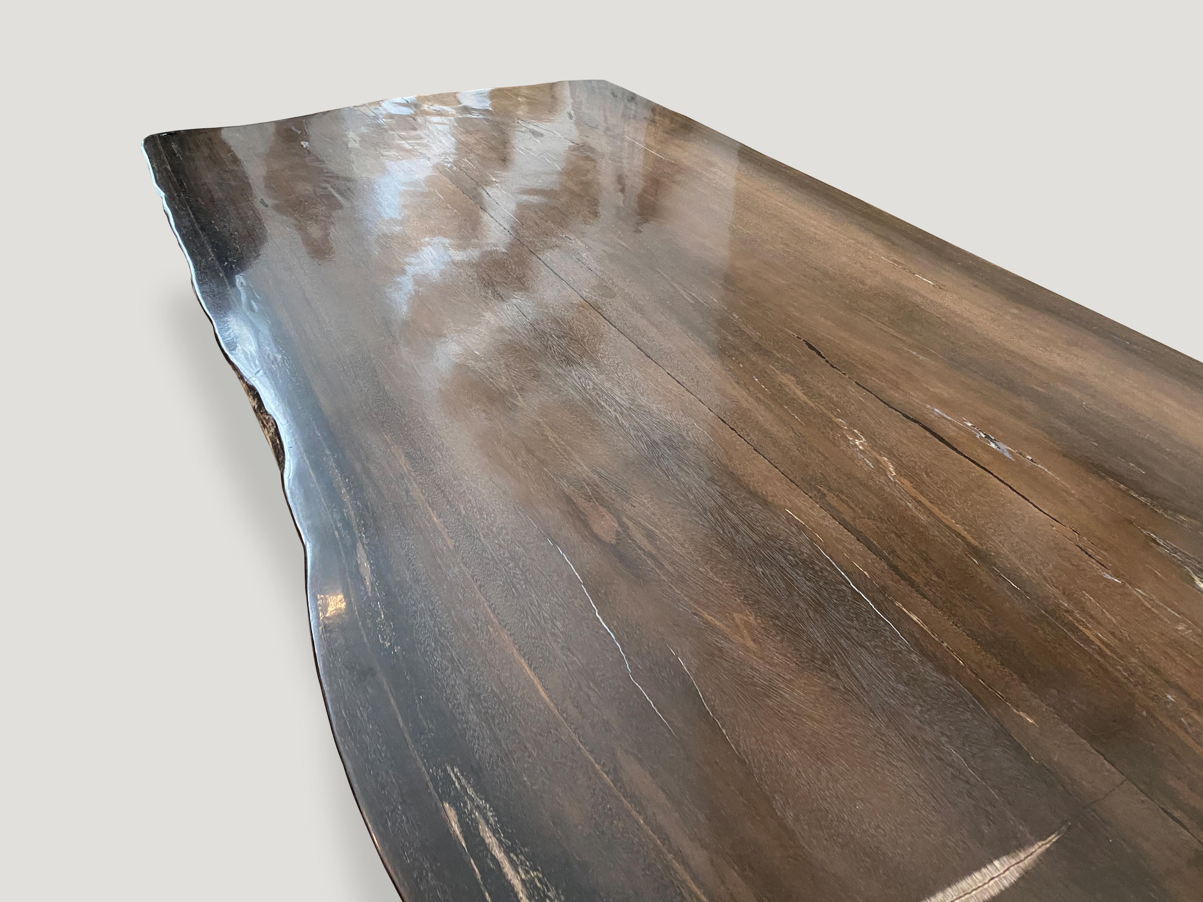 Organic Modern Andrianna Shamaris High Quality Petrified Wood Dining Table For Sale