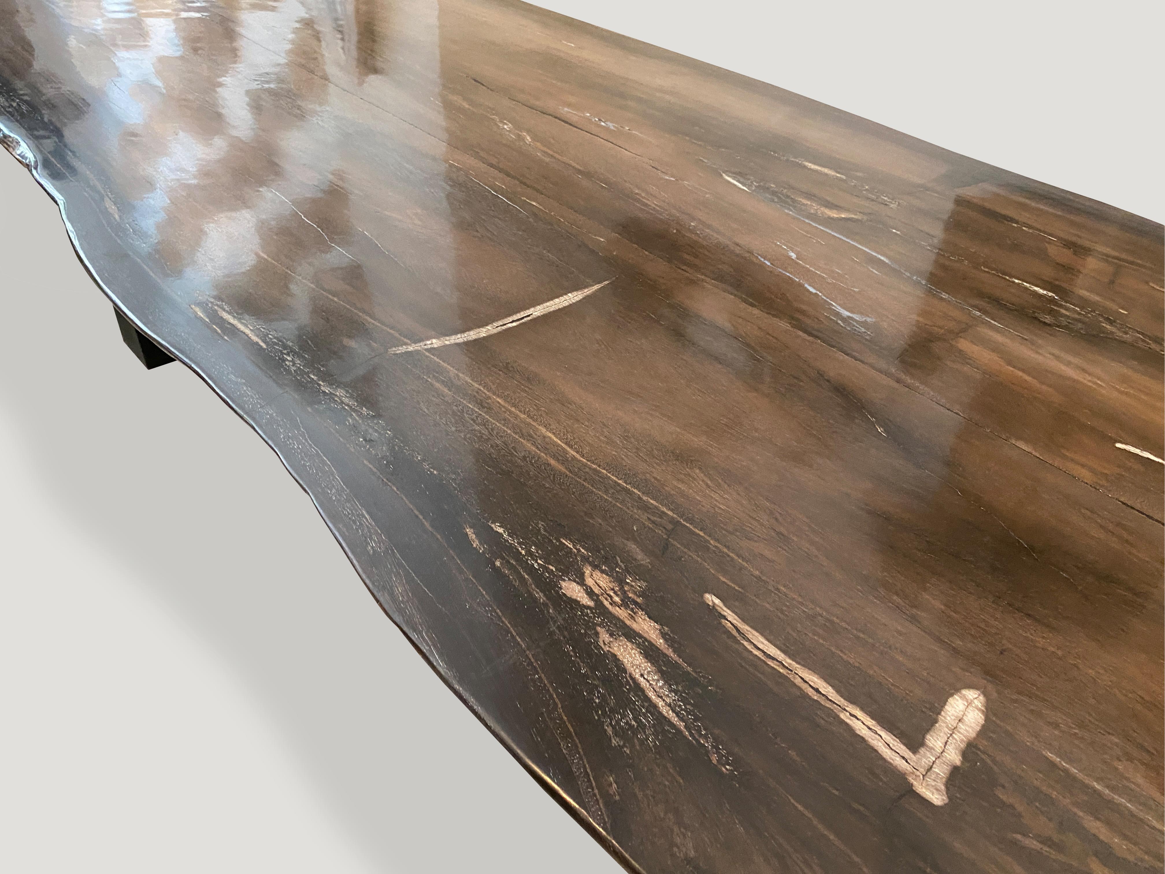 Contemporary Andrianna Shamaris High Quality Petrified Wood Dining Table For Sale