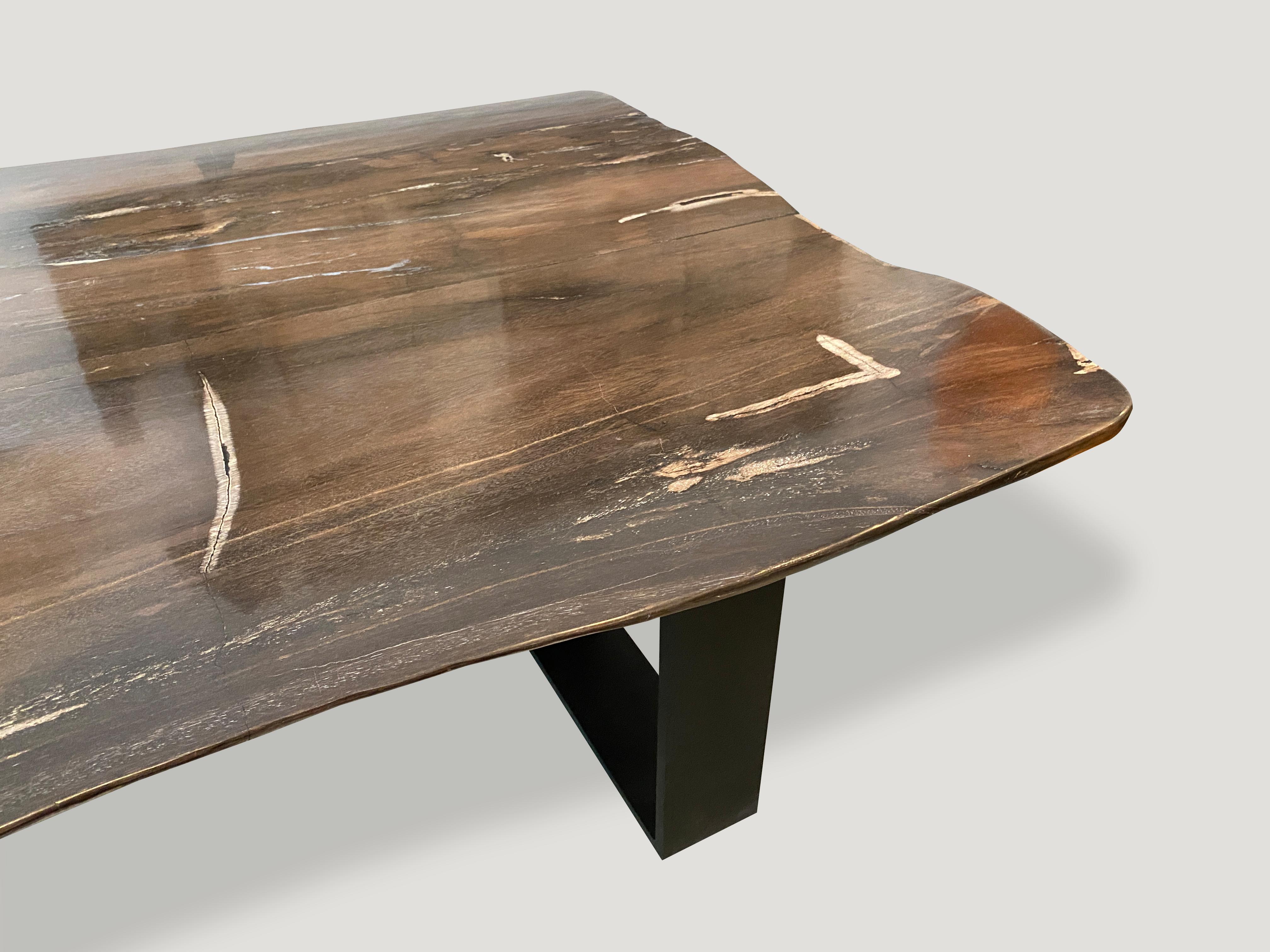 Andrianna Shamaris High Quality Petrified Wood Dining Table For Sale 1
