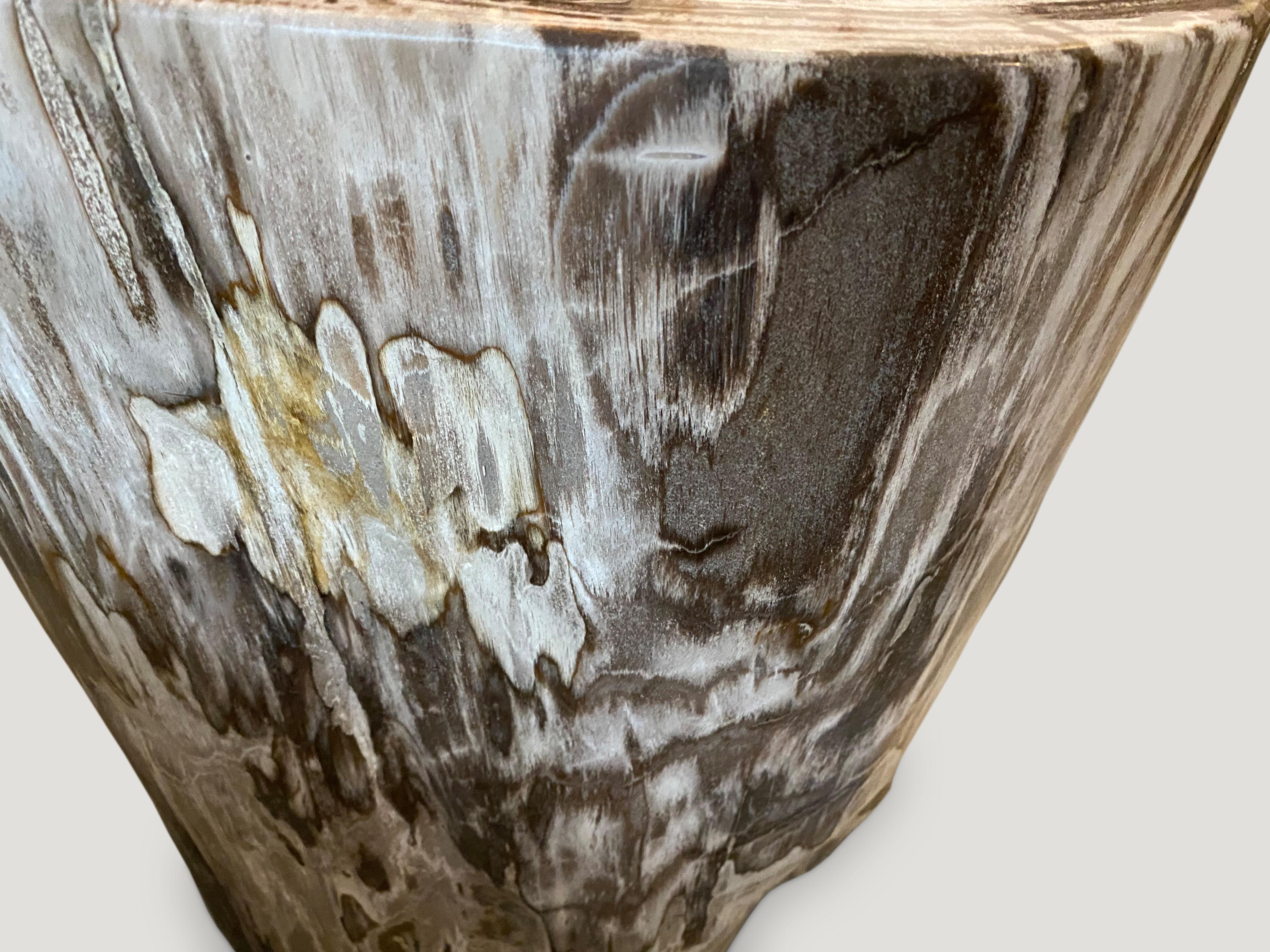 Andrianna Shamaris High Quality Petrified Wood Side Table In Excellent Condition In New York, NY