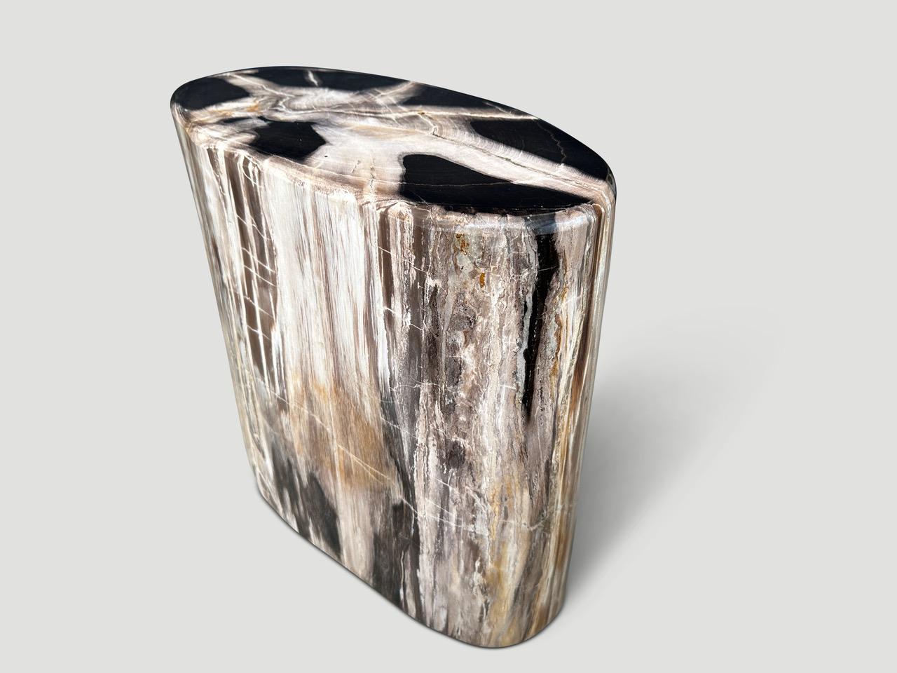 Andrianna Shamaris High Quality Petrified Wood Side Table In Excellent Condition In New York, NY