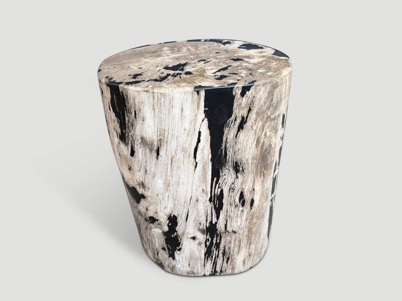 Andrianna Shamaris High Quality Petrified Wood Side Table In Excellent Condition For Sale In New York, NY