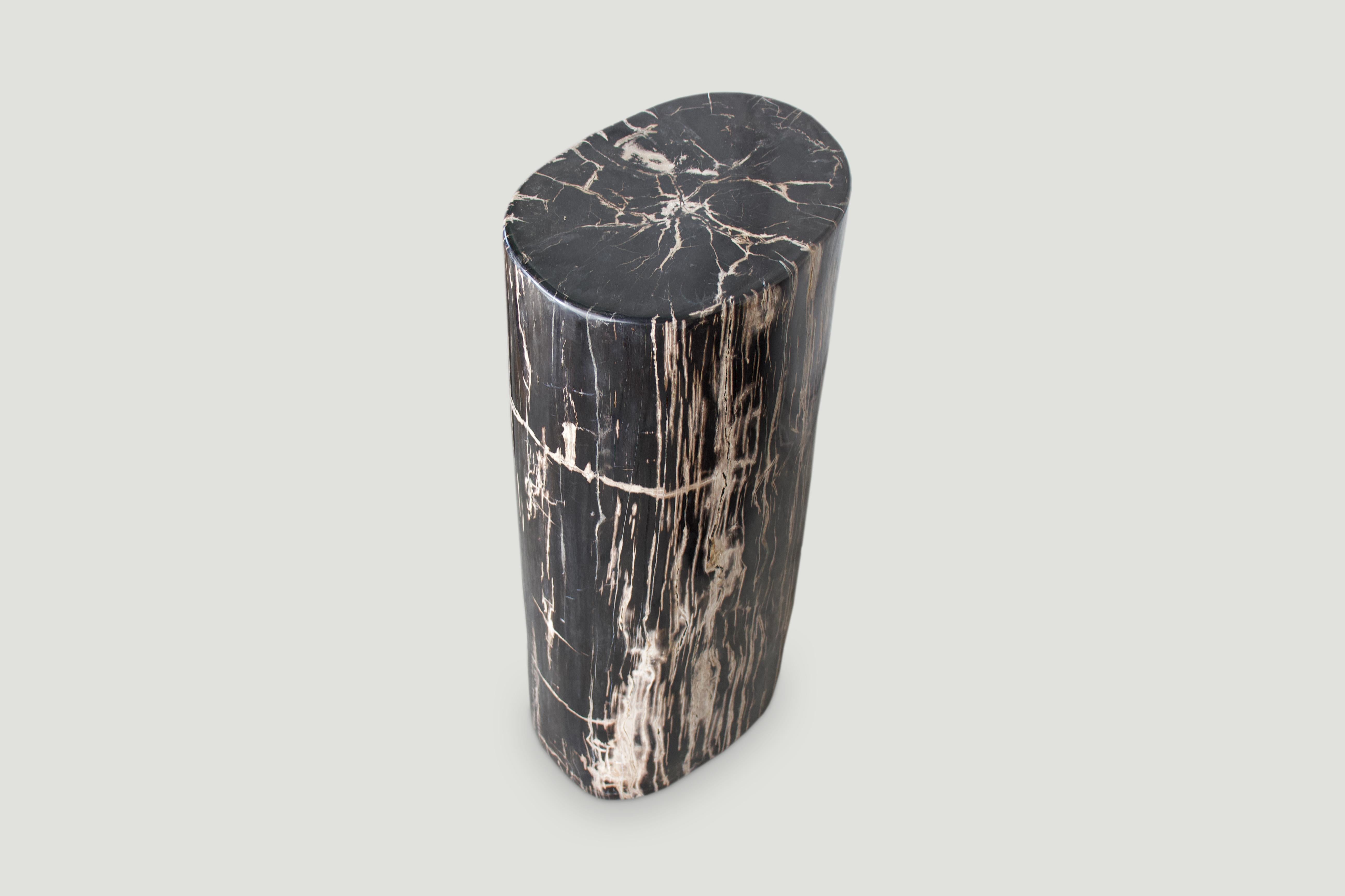 Andrianna Shamaris High Quality Petrified Wood Side Table or Pedestal In Excellent Condition In New York, NY