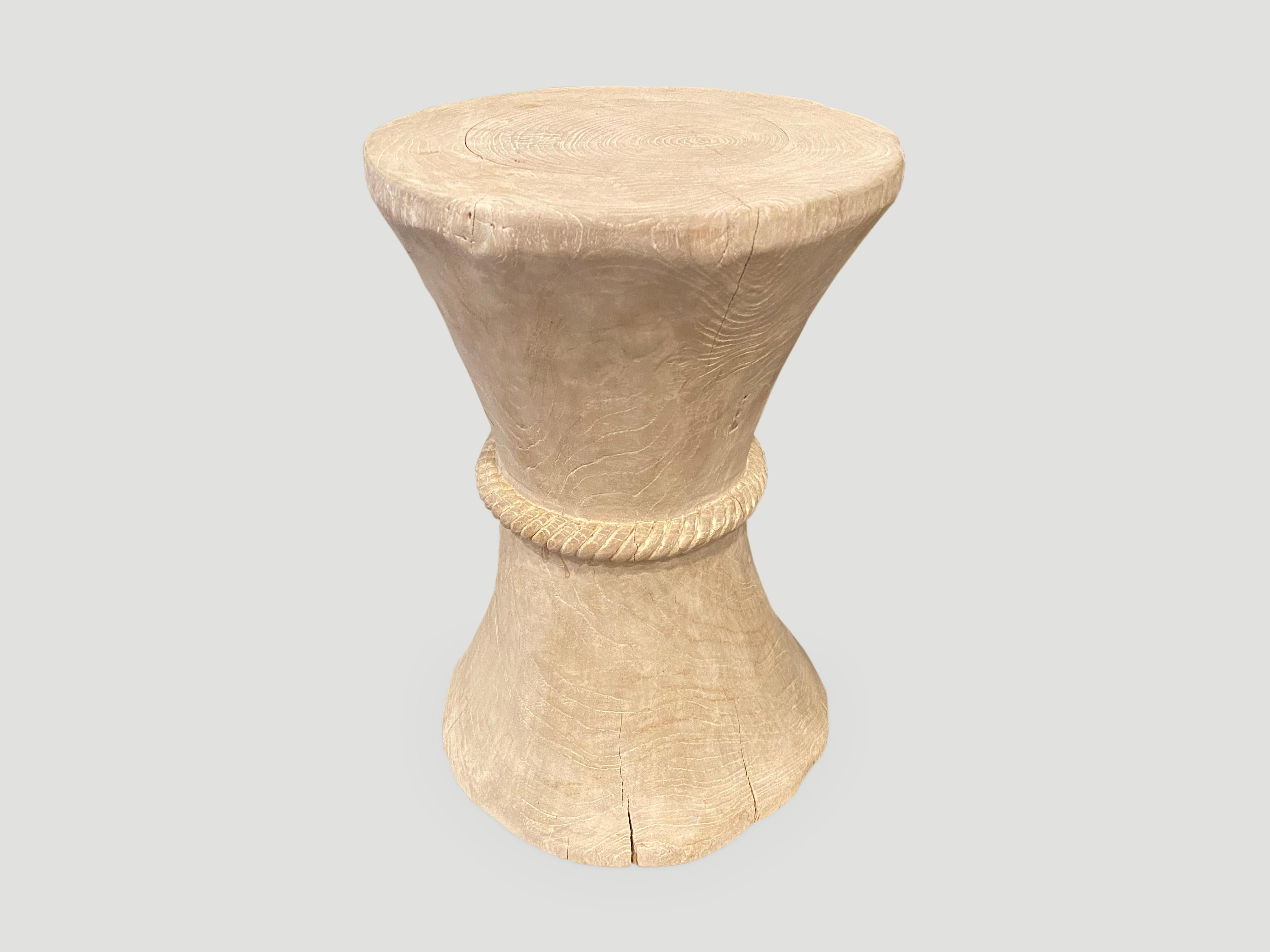 hourglass wood side table