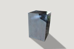 Andrianna Shamaris Ice Blue Cracked Resin Side Table