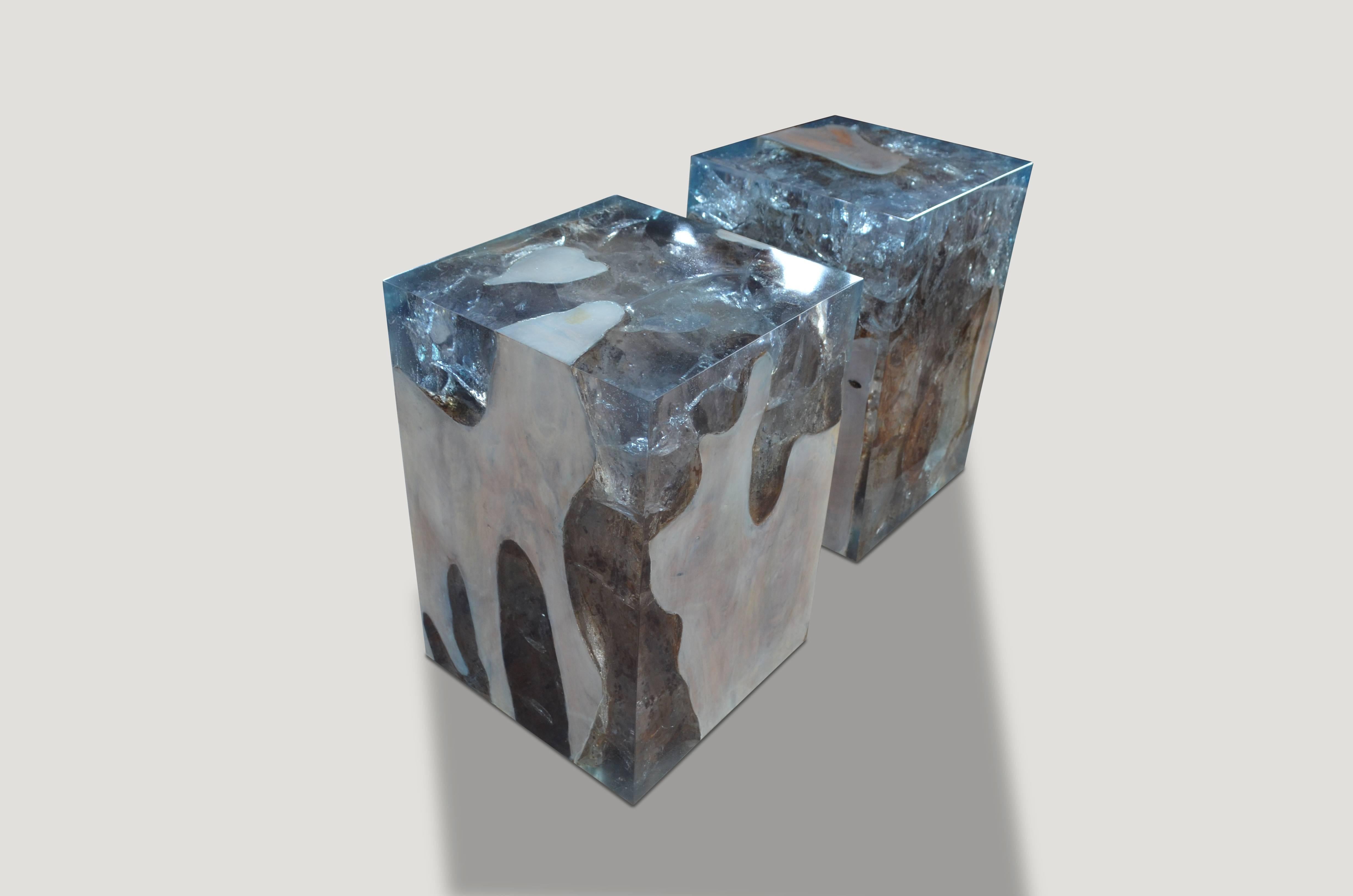 resin cube side table