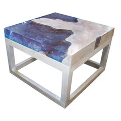 Andrianna Shamaris Ice Blue Resin Side Table or Coffee Table