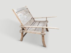 Beeindruckender antiker Stuhl oder Chaise aus Teakholz