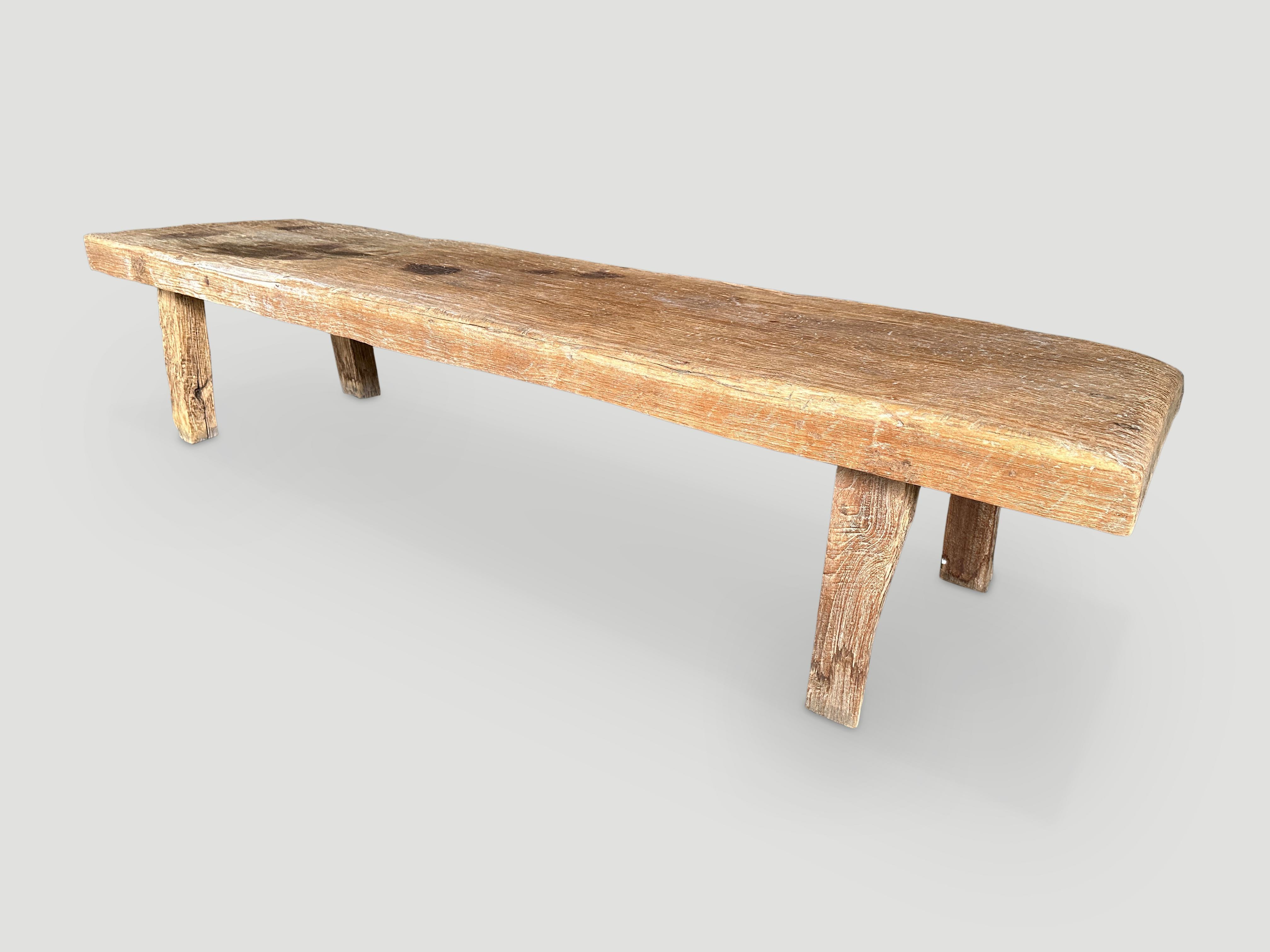 Rustic Impressive Antique Teak Wood Coffee Table or Bench