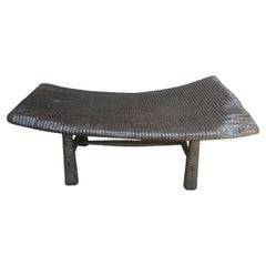 Andrianna Shamaris Impressive Hand Carved Espresso Stained Teak Wood Bench