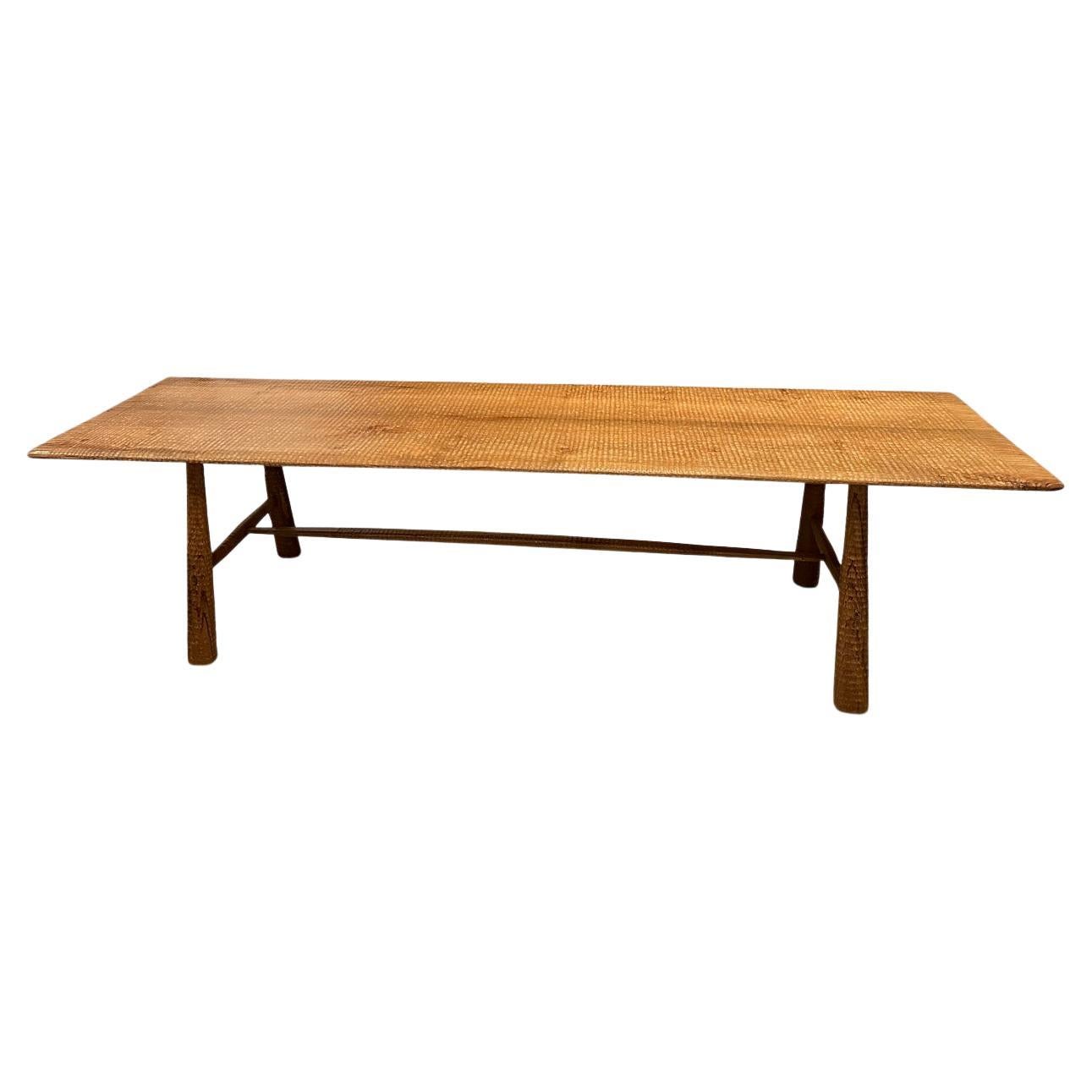 Andrianna Shamaris Impressive Hand Carved Teak Wood Dining Table or Console