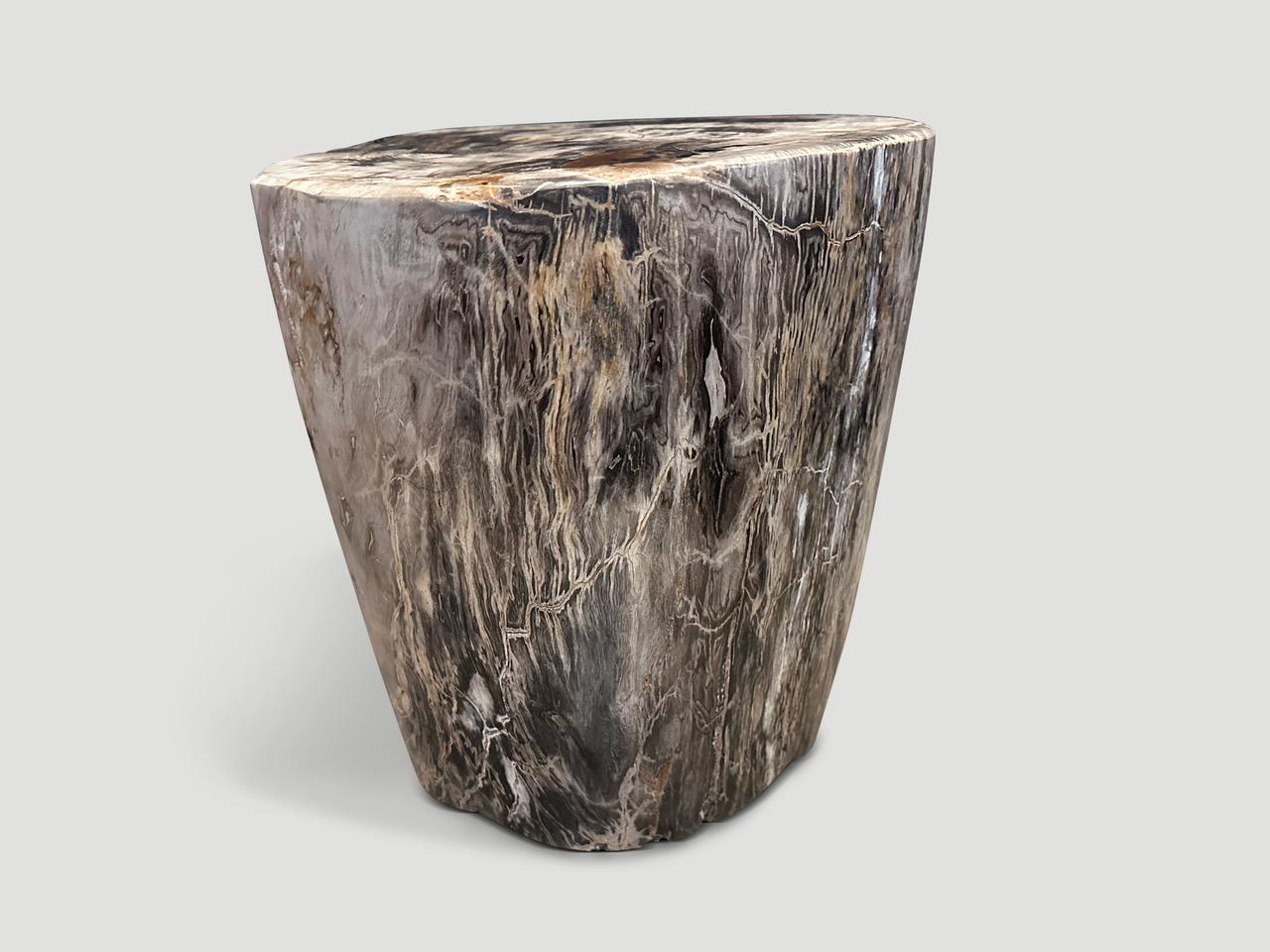 Andrianna Shamaris Impressive High Quality Petrified Wood Large Side Table In Excellent Condition In New York, NY