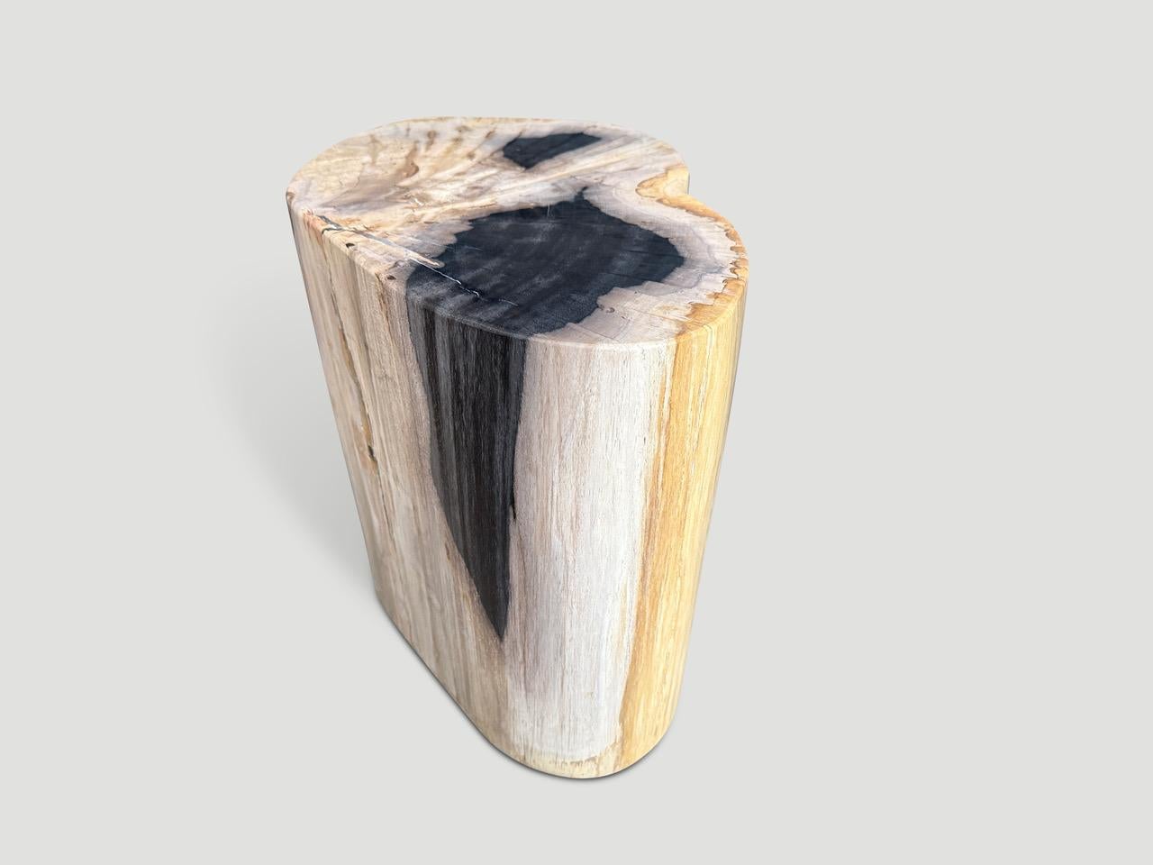 Andrianna Shamaris Impressive High Quality Petrified Wood Side Table In Excellent Condition For Sale In New York, NY