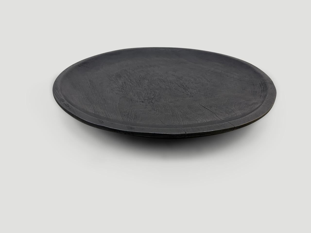 Organic Modern Andrianna Shamaris Impressive Large Charred Platter For Sale