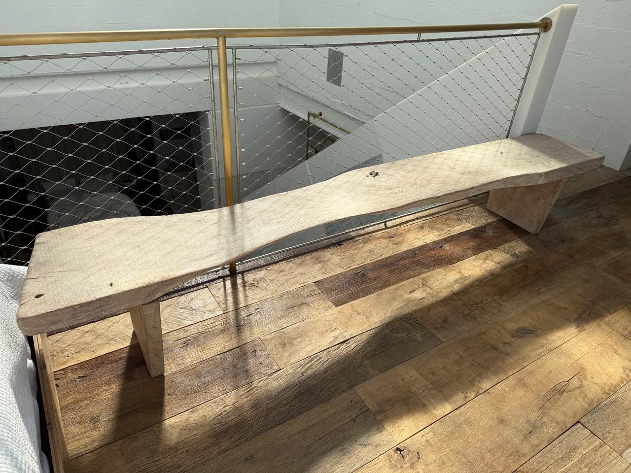Andrianna Shamaris Impressive Live Edge Teak Wood Long Bench en venta 4