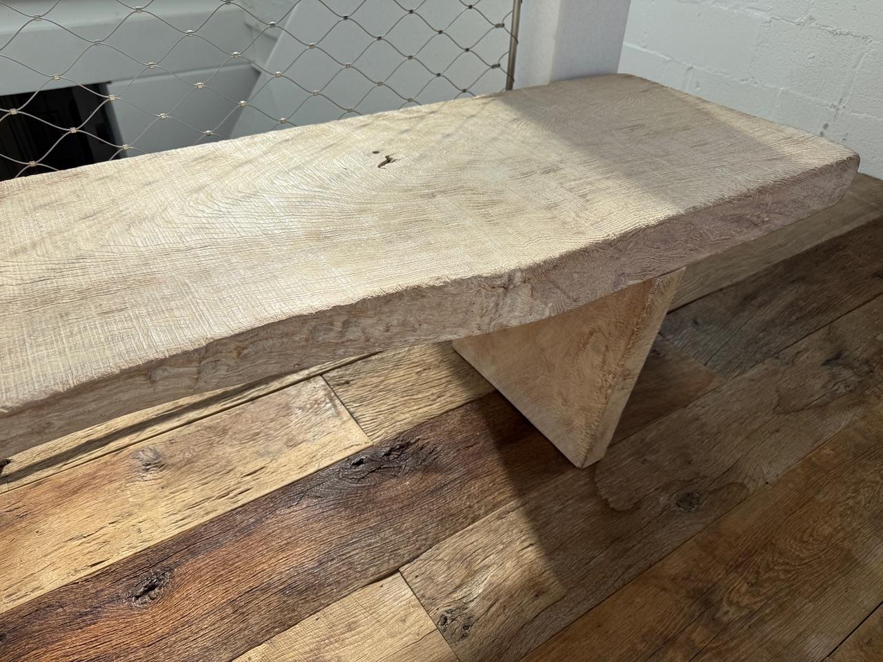 Andrianna Shamaris Impressive Live Edge Teak Wood Long Bench en venta 8