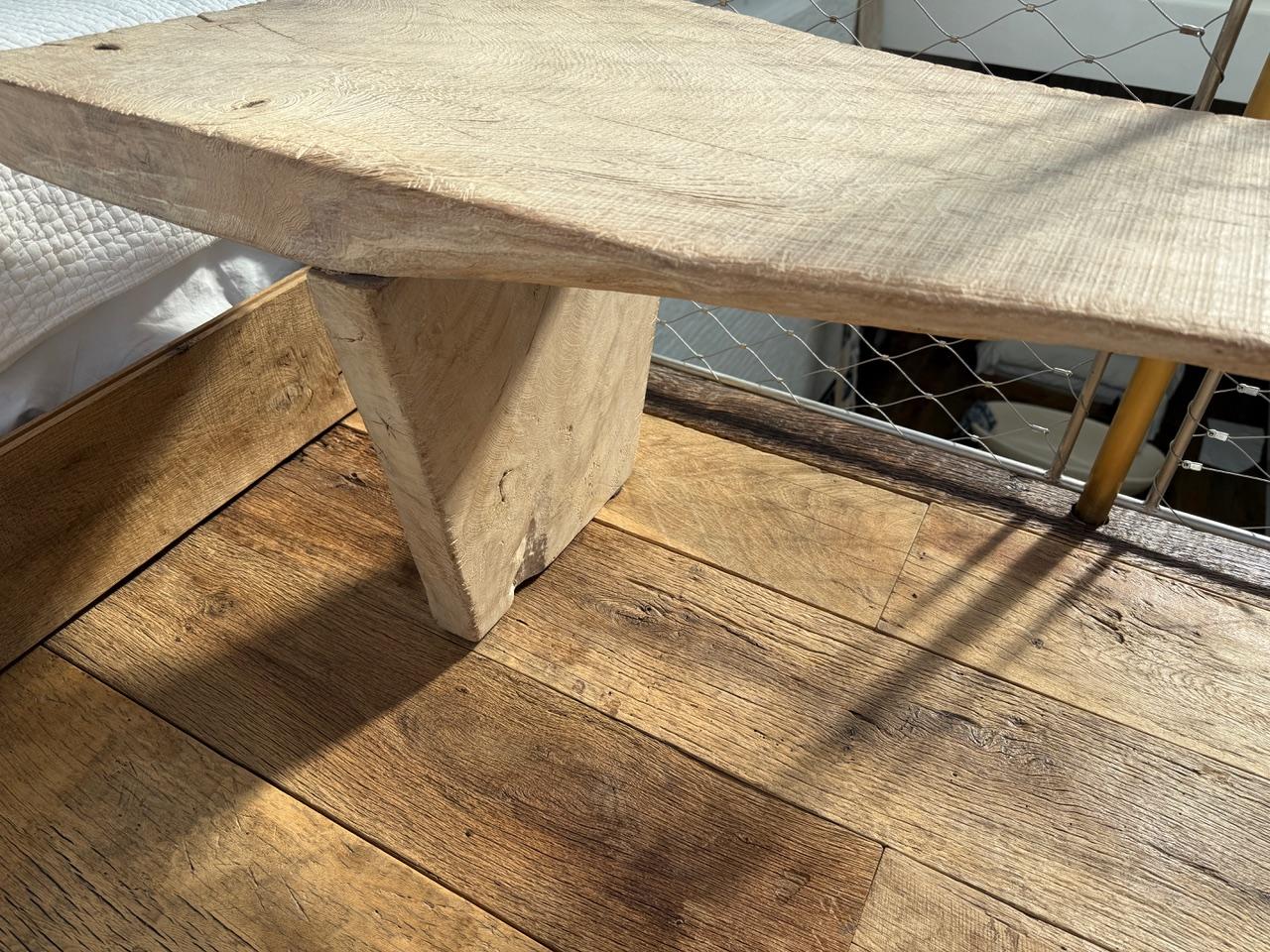 Andrianna Shamaris Impressive Live Edge Teak Wood Long Bench en venta 9
