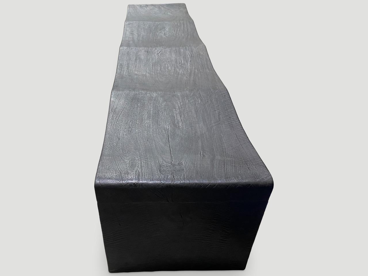 Andrianna Shamaris Impressive Long Charred Wave Bench In Excellent Condition In New York, NY