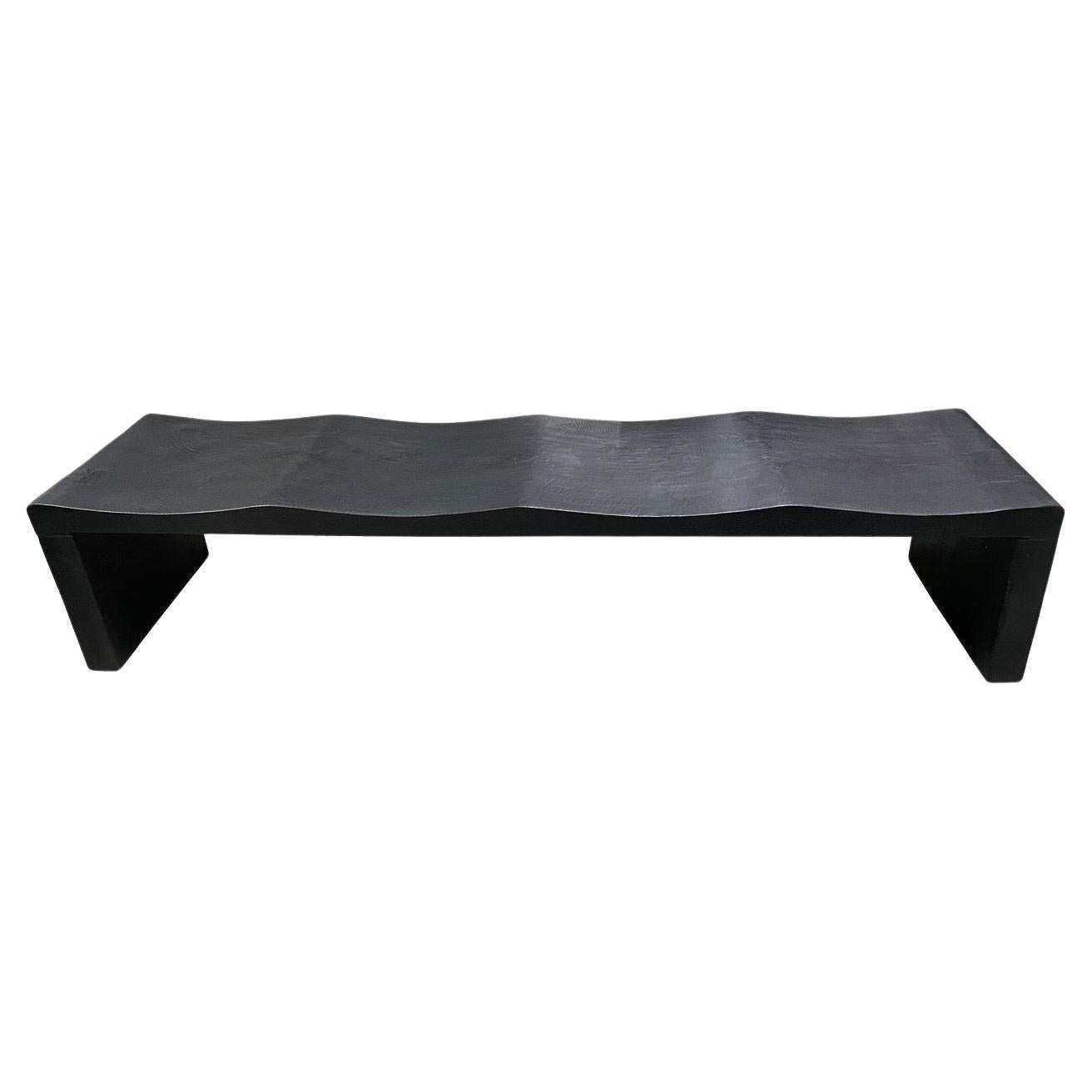 Andrianna Shamaris Impressive Long Charred Wave Bench For Sale