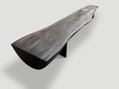 Andrianna Shamaris Impressive Long Suar Wood Charred Bench