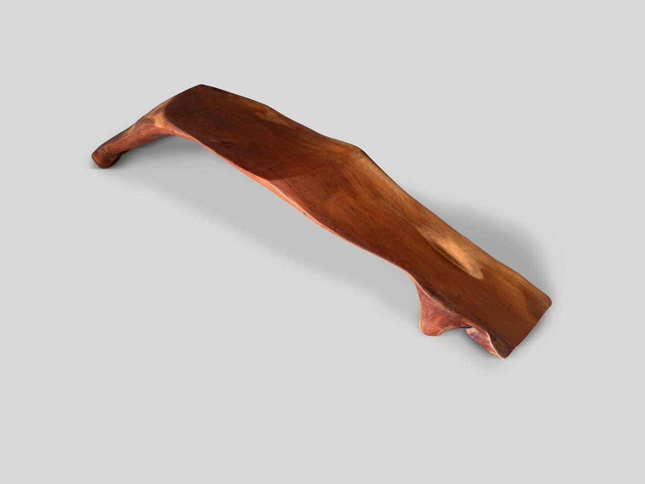 Organic Modern Andrianna Shamaris Impressive Mahogany Wood Bench Or Sculpture For Sale
