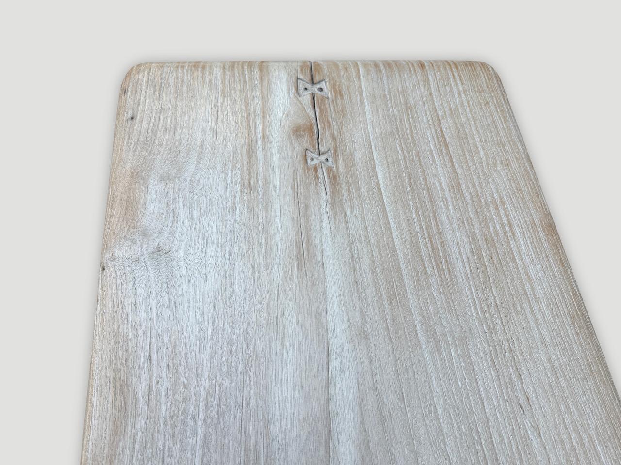 Wood Andrianna Shamaris Impressive Milky Toned Long Console or Dining Table For Sale