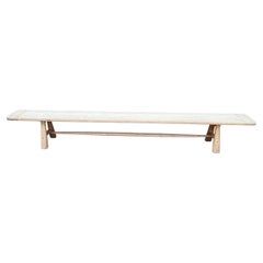 Andrianna Shamaris Impressive Milky Toned Teak Wood Long Bench