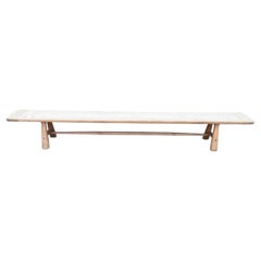 Andrianna Shamaris Impressive Milky Toned Teak Wood Long Bench