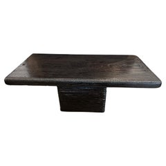 Andrianna Shamaris Impressive Minimalist Carved Teak Wood Coffee Table