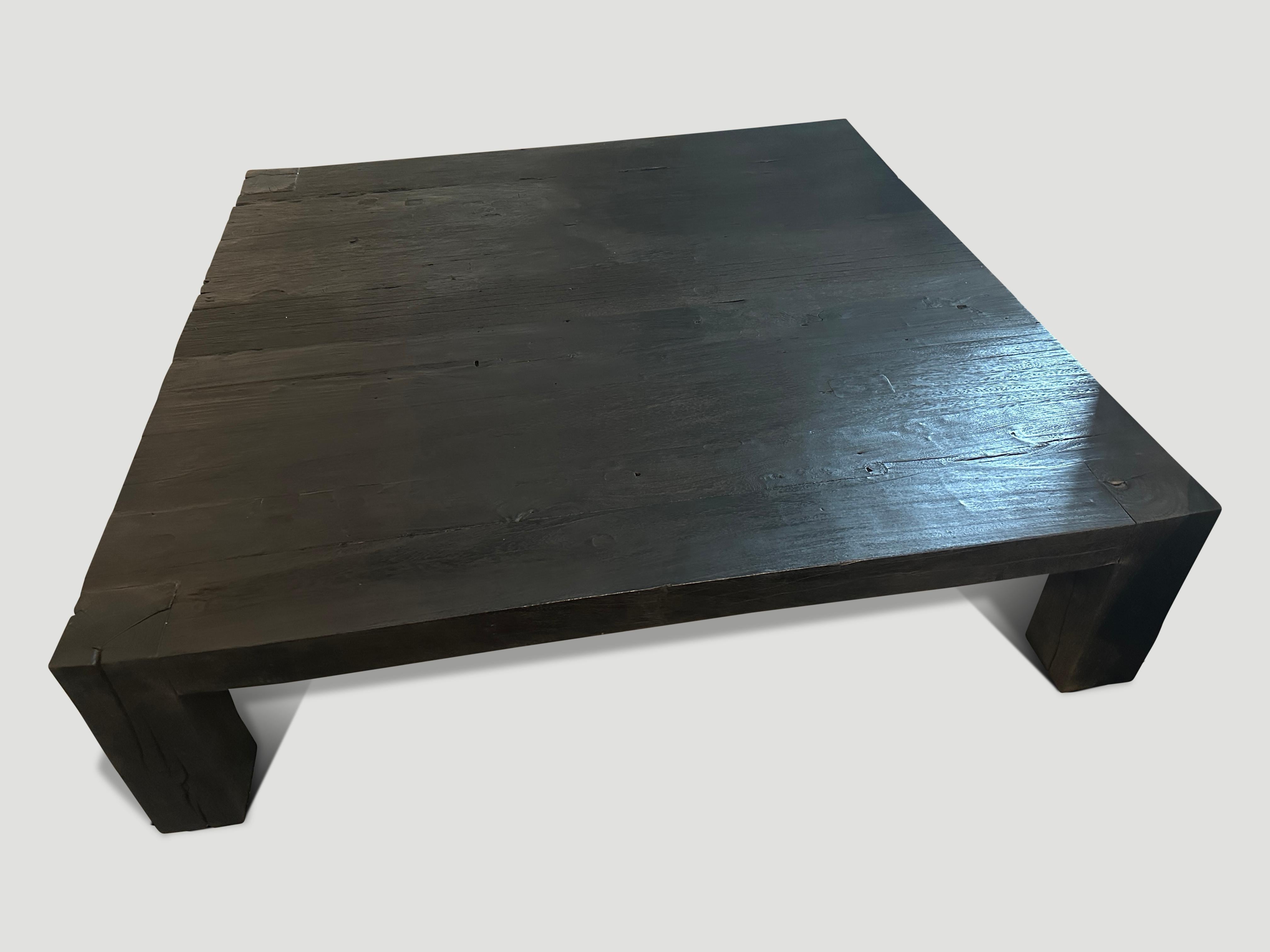 Andrianna Shamaris Impressive Minimalist Charred Coffee Table In Excellent Condition For Sale In New York, NY
