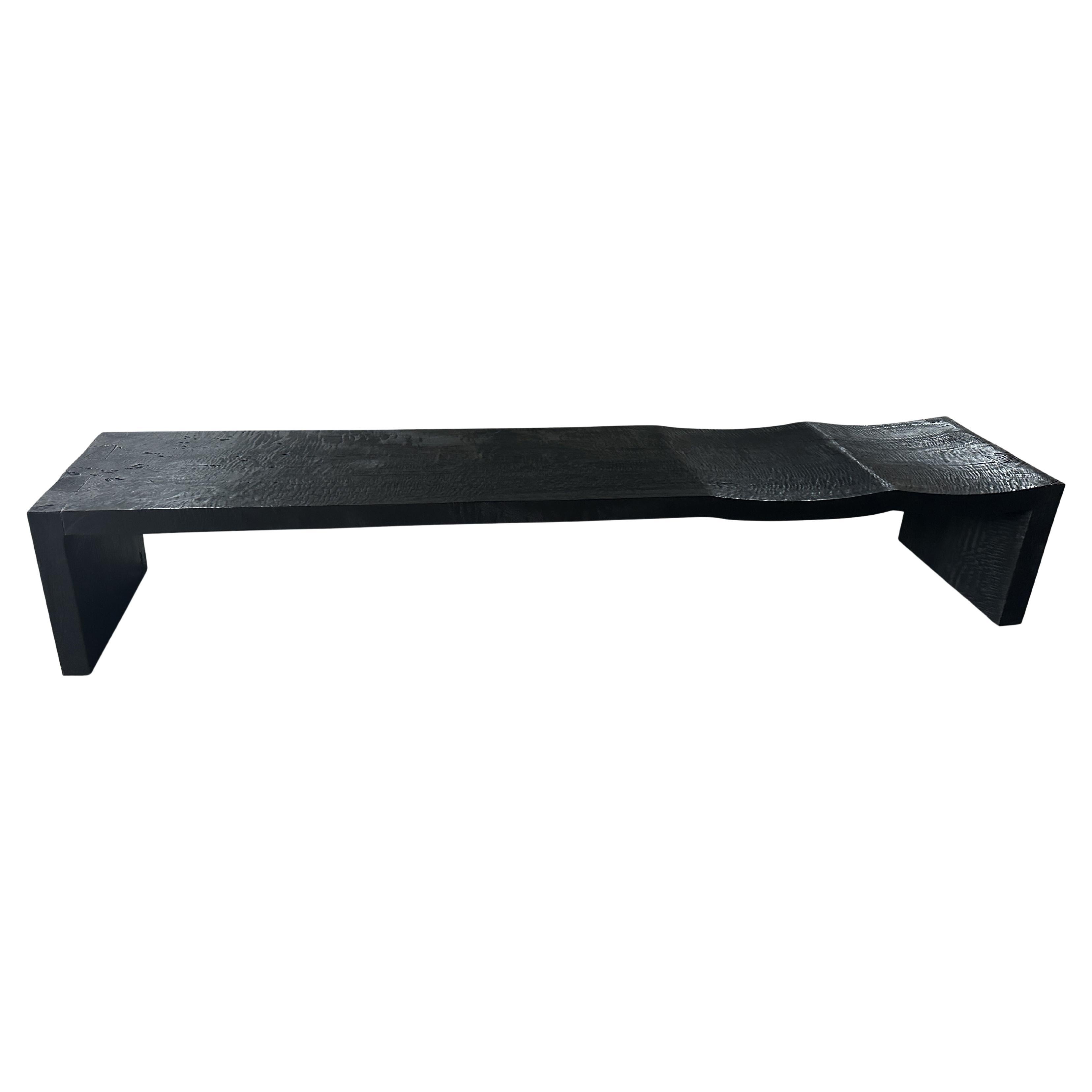 Andrianna Shamaris Impressive Minimalist Charred Wave Bench