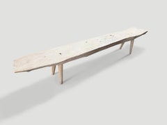 Andrianna Shamaris Impressive Modern Organic Teak Wood Long Bench