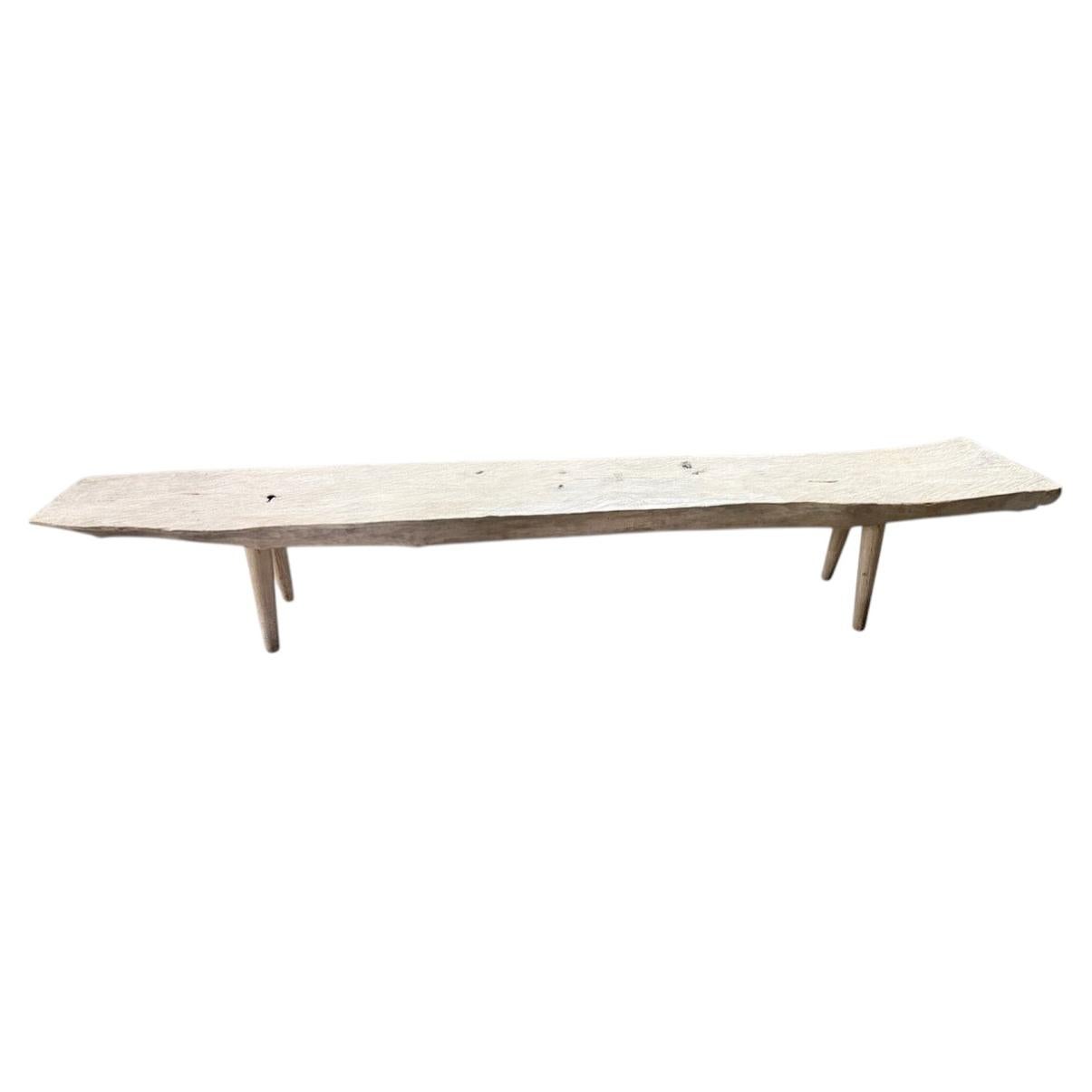 Andrianna Shamaris Impressive Modern Organic Teak Wood Long Bench
