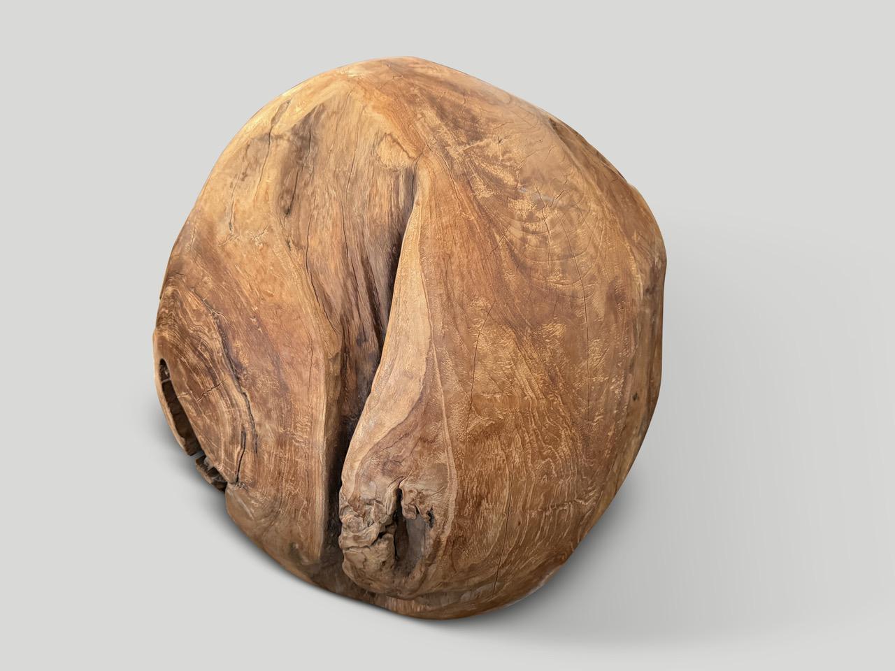 Andrianna Shamaris Impressive Organic Teak Root Sculptural Sphere In Excellent Condition In New York, NY