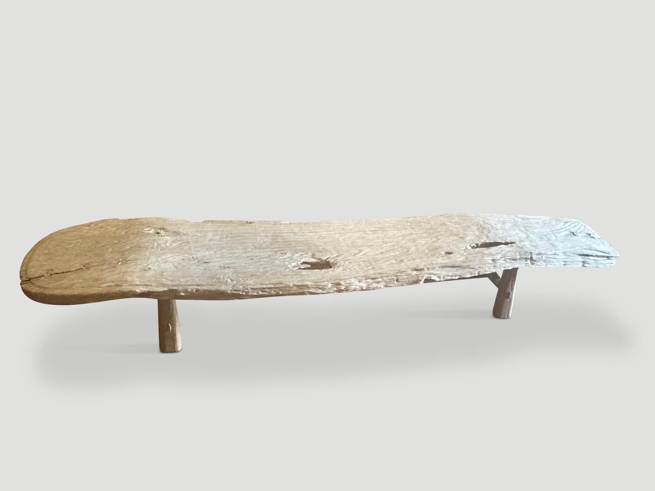 Andrianna Shamaris Impressive Organic Teak Wood Bench Or Chaise