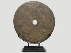 Andrianna Shamaris Impressive Round Stone Disk on Metal Stand