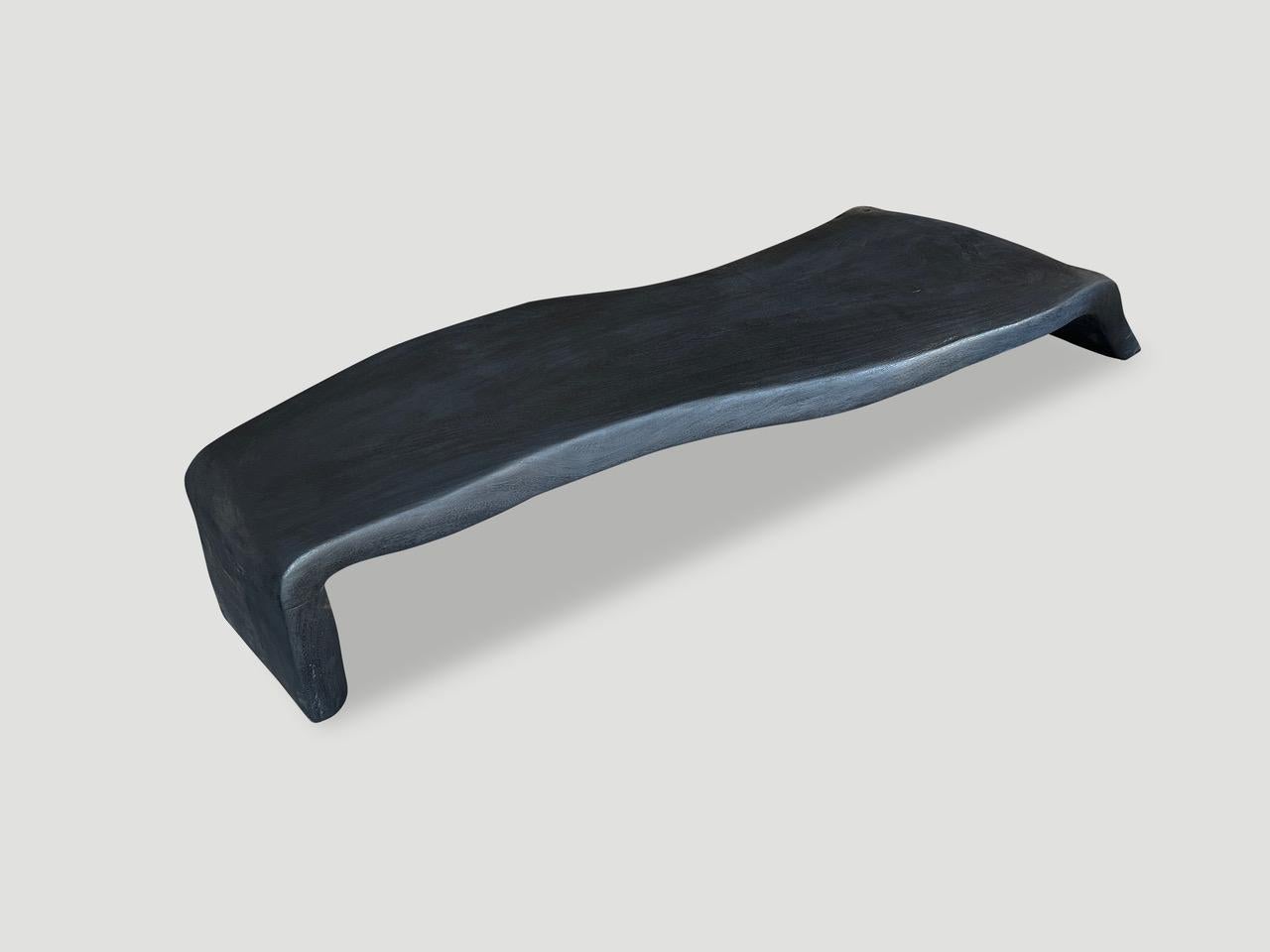 Organic Modern Andrianna Shamaris Impressive Sculptural Charred Coffee Table or Bench For Sale