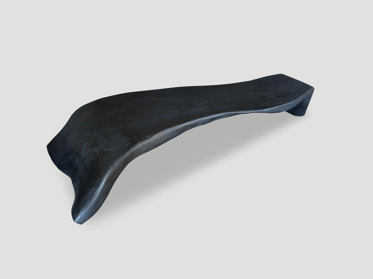 Andrianna Shamaris Impressive Sculptural Charred Coffee Table or Bench In Excellent Condition For Sale In New York, NY