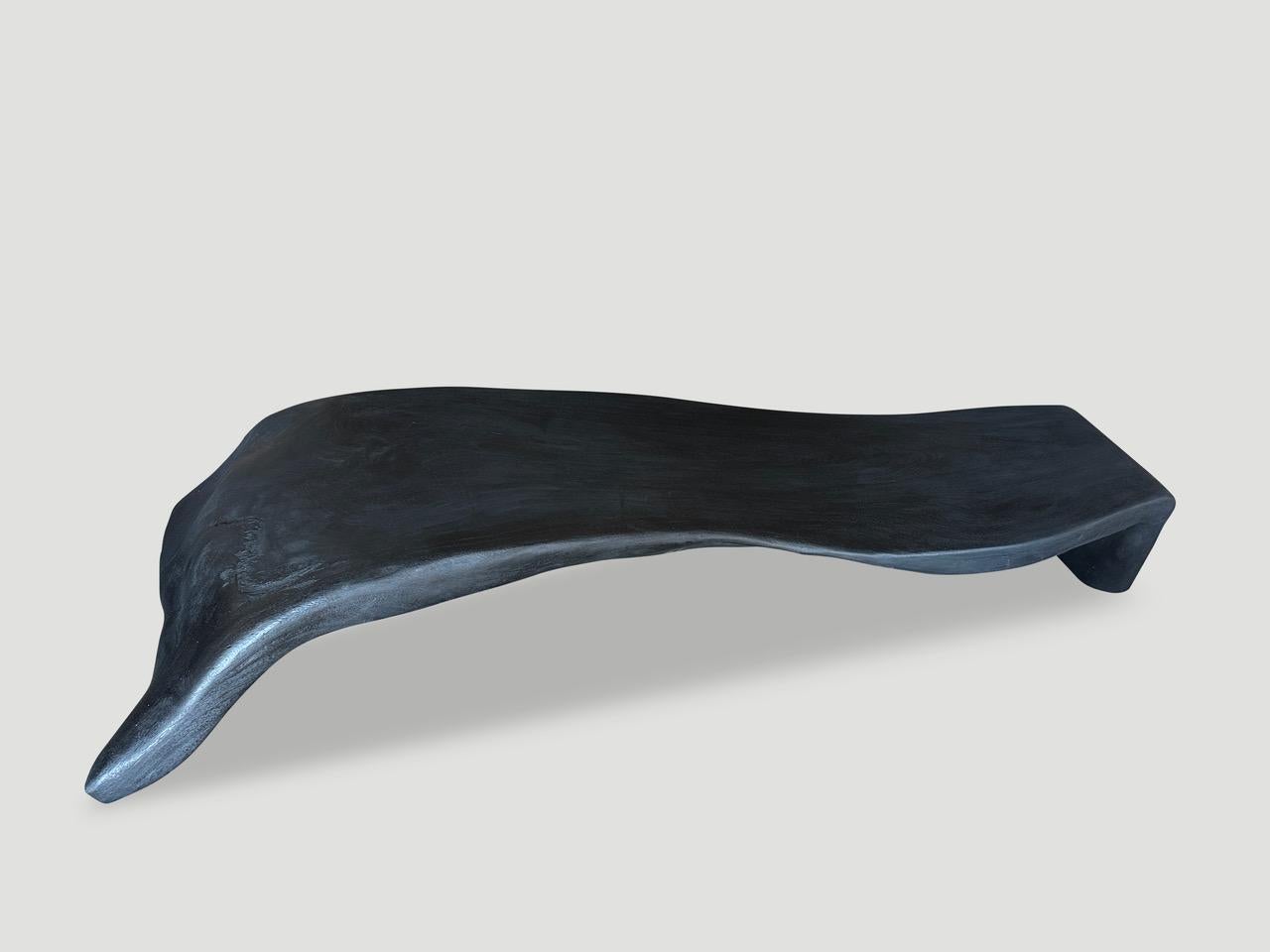 Contemporary Andrianna Shamaris Impressive Sculptural Charred Coffee Table or Bench For Sale