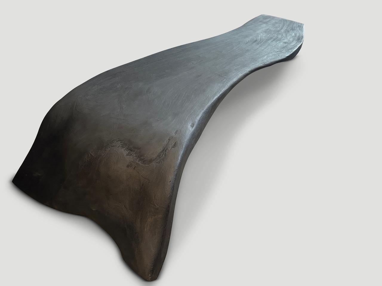 Wood Andrianna Shamaris Impressive Sculptural Charred Coffee Table or Bench For Sale