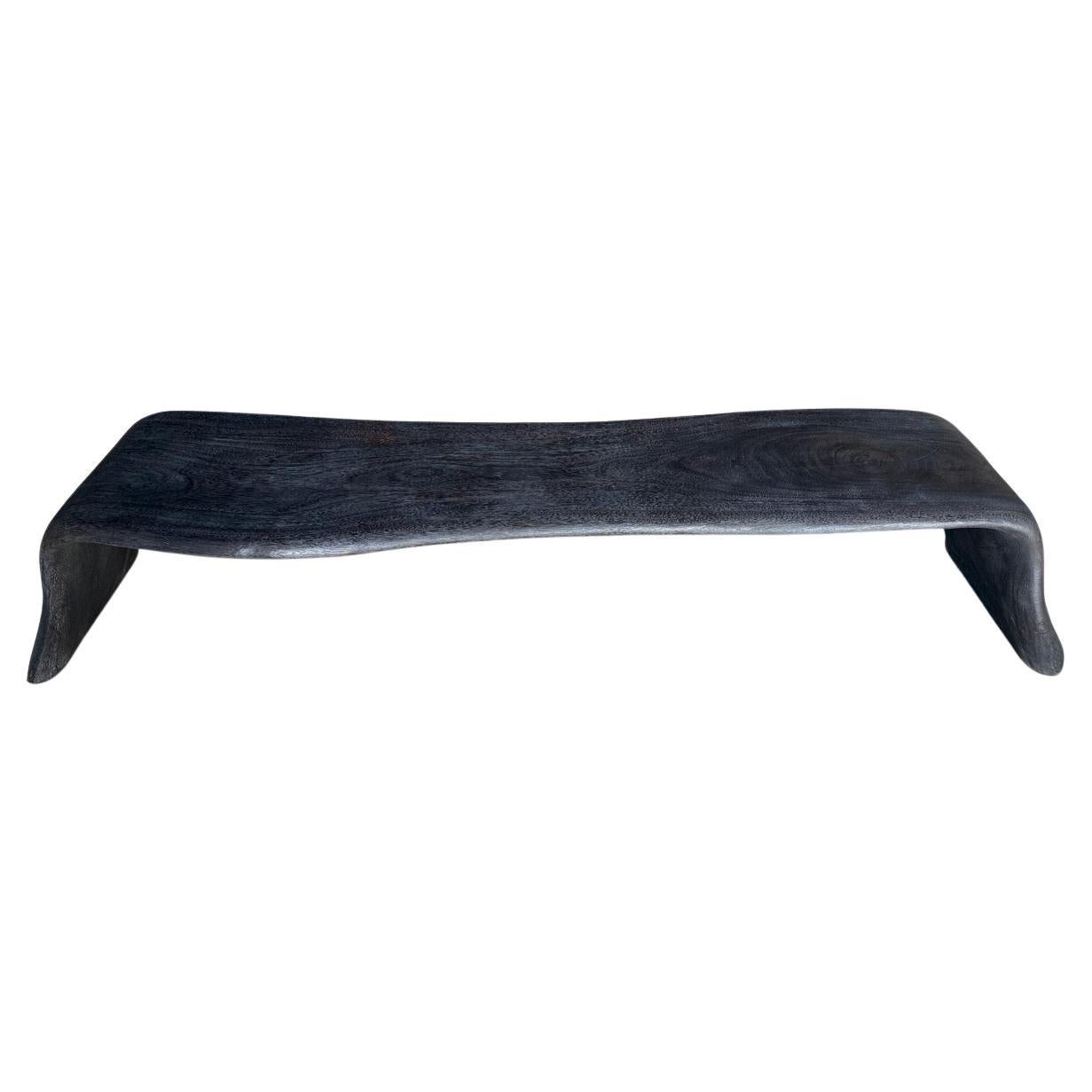 Andrianna Shamaris Impressive Sculptural Charred Coffee Table or Bench