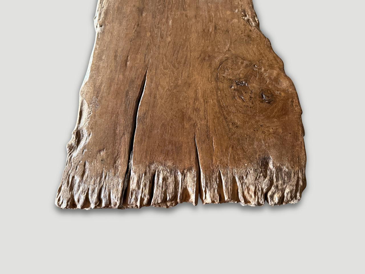 Contemporary Andrianna Shamaris Impressive Sculptural Teak Wood Bench Or Coffee Table For Sale