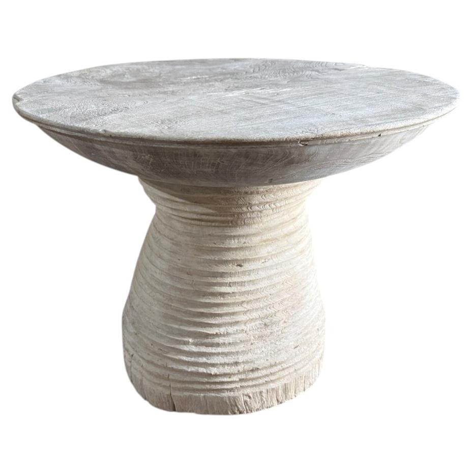 Andrianna Shamaris Impressive Sculptural Teak Wood Side Table or Entry Table