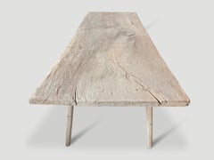 Andrianna Shamaris Impressive Single Slab Teak Wood Modern Organic Dining Table