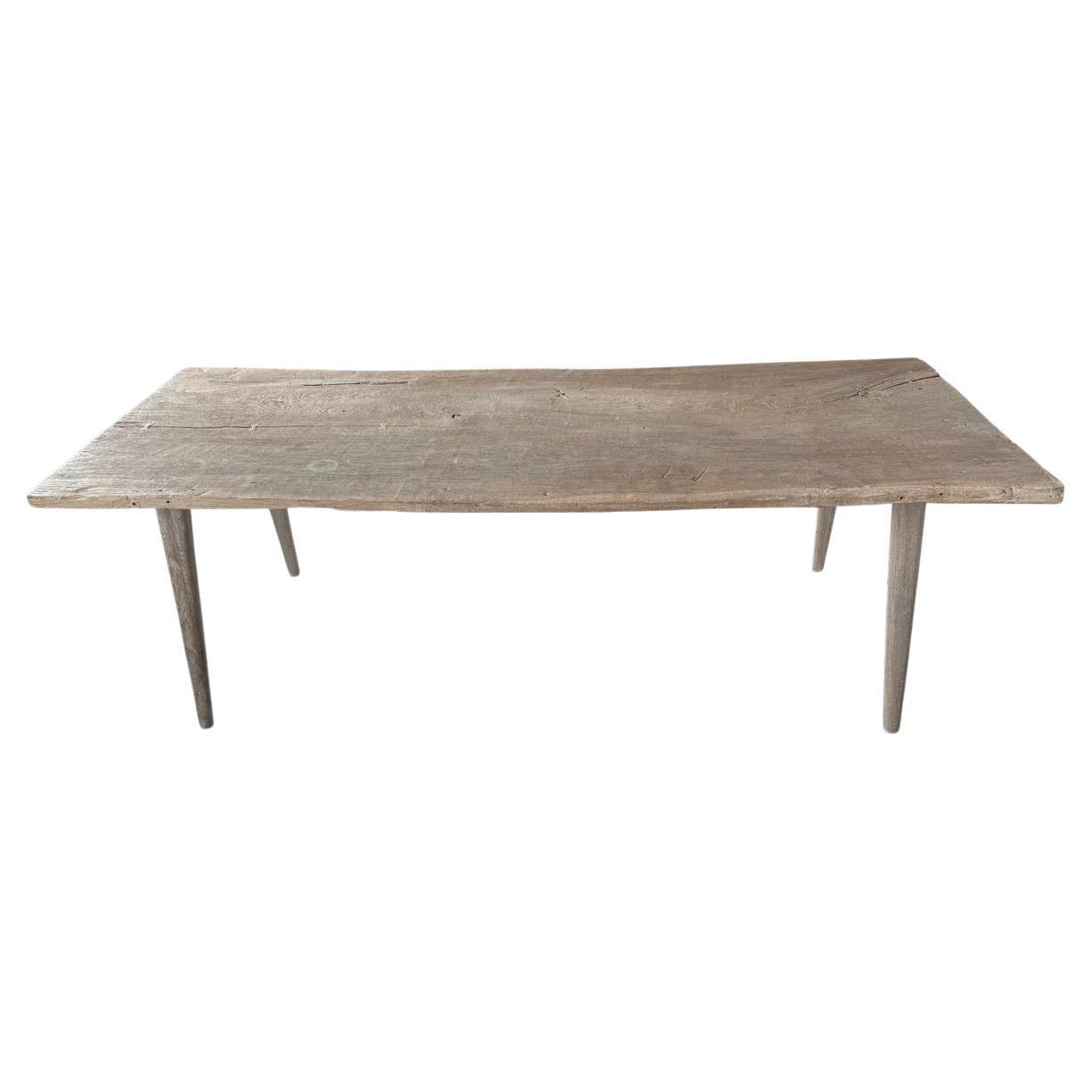 Andrianna Shamaris Impressive Single Slab Teak Wood Modern Organic Dining Table For Sale