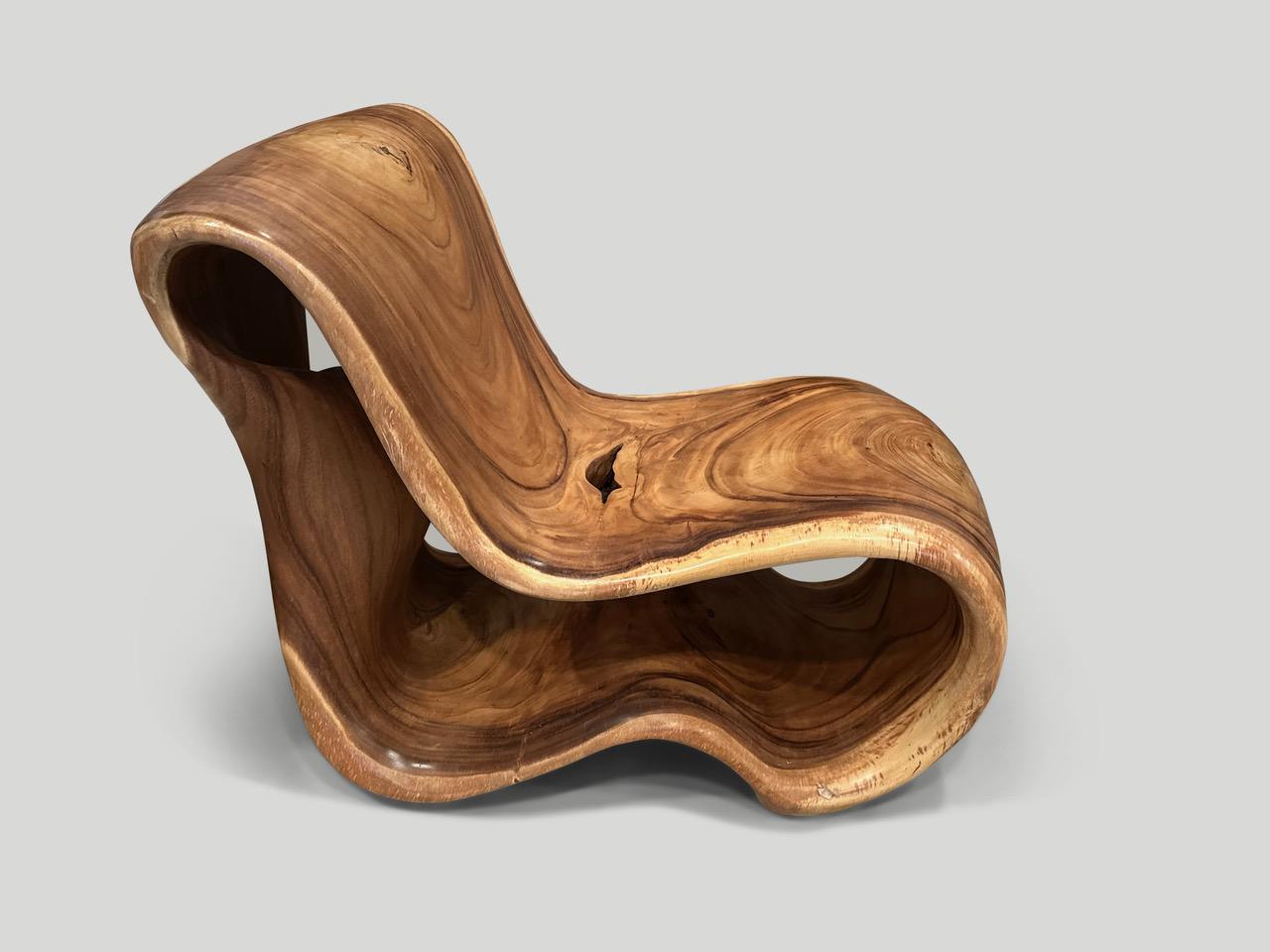 Andrianna Shamaris Impressive Soar Wood Sculptural Chair  In Excellent Condition For Sale In New York, NY