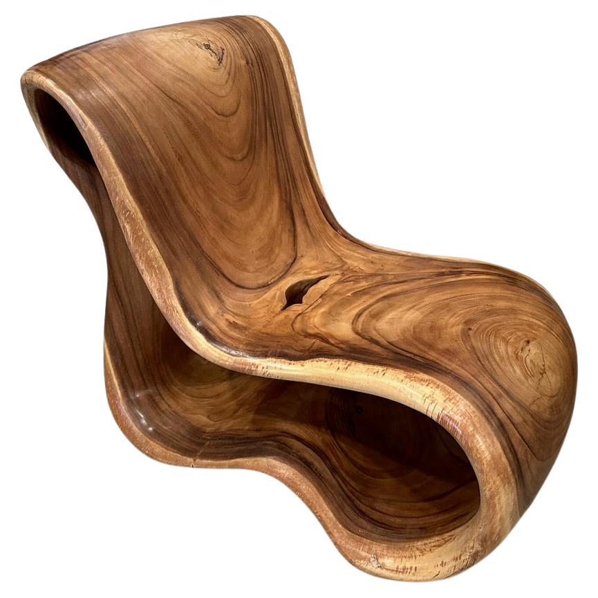 Andrianna Shamaris Impressive Soar Wood Sculptural Chair  For Sale