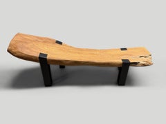 Andrianna Shamaris Reclaimed Teak Chaise Bench, Modern Organic Design