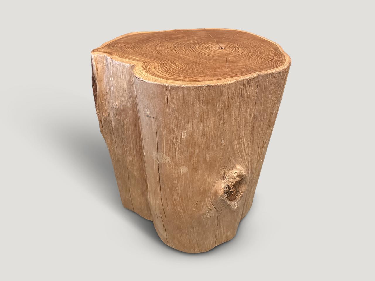 Contemporary Andrianna Shamaris Impressive Teak Wood Side Table For Sale