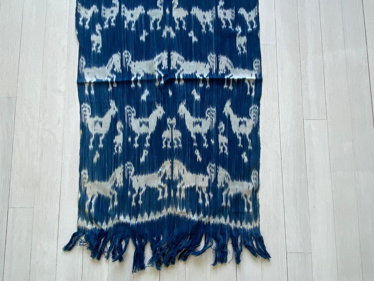 Tribal Andrianna Shamaris Indigo Cotton Sumba Textile For Sale
